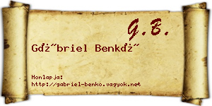 Gábriel Benkő névjegykártya